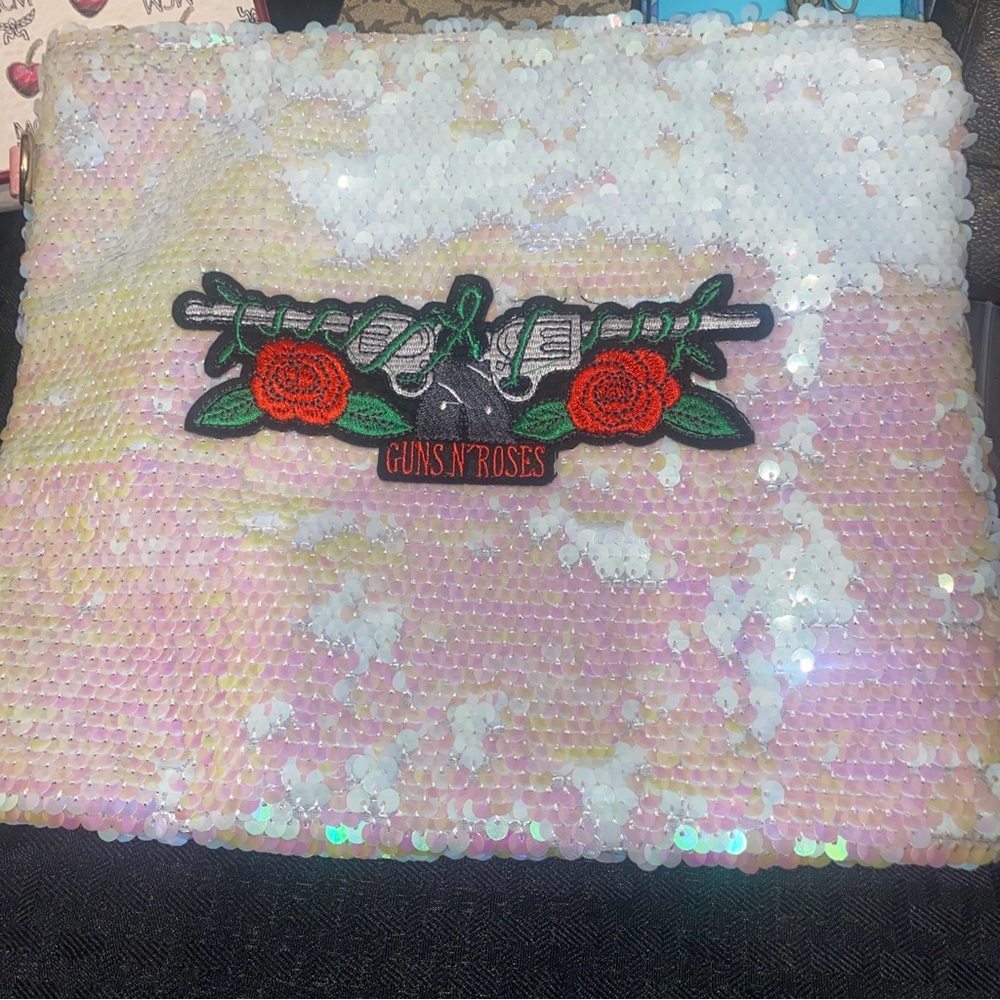 Guns N' Roses Sequin Clutch NWT 11.5” w x 10” l